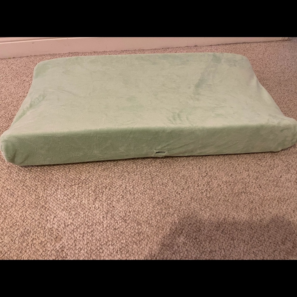Green changing pad cover